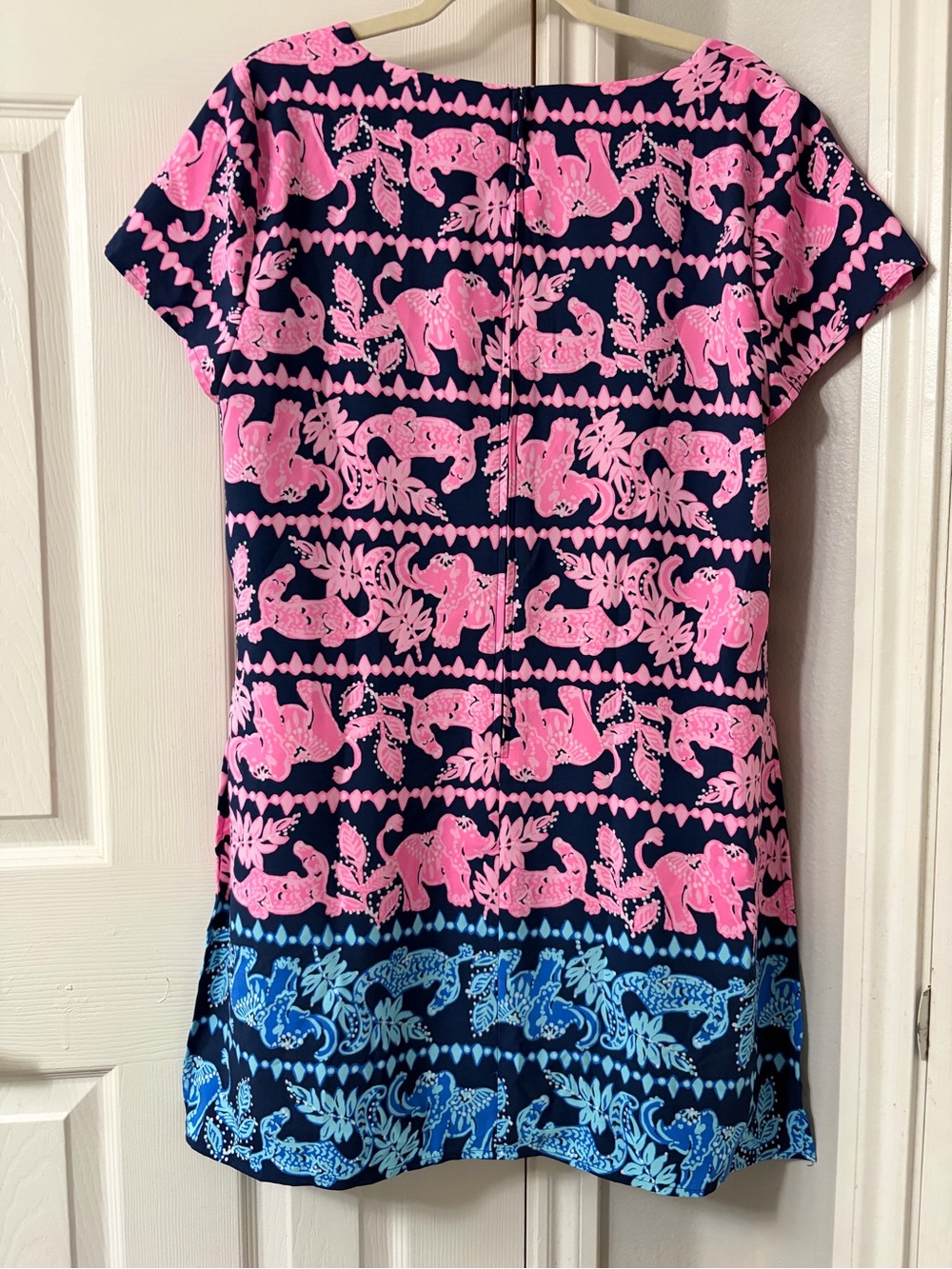 Lilly Pulitzer Blanca Stretch Romper High Tide Navy Perfect Pair Print Size 16 - Picture 6 of 16